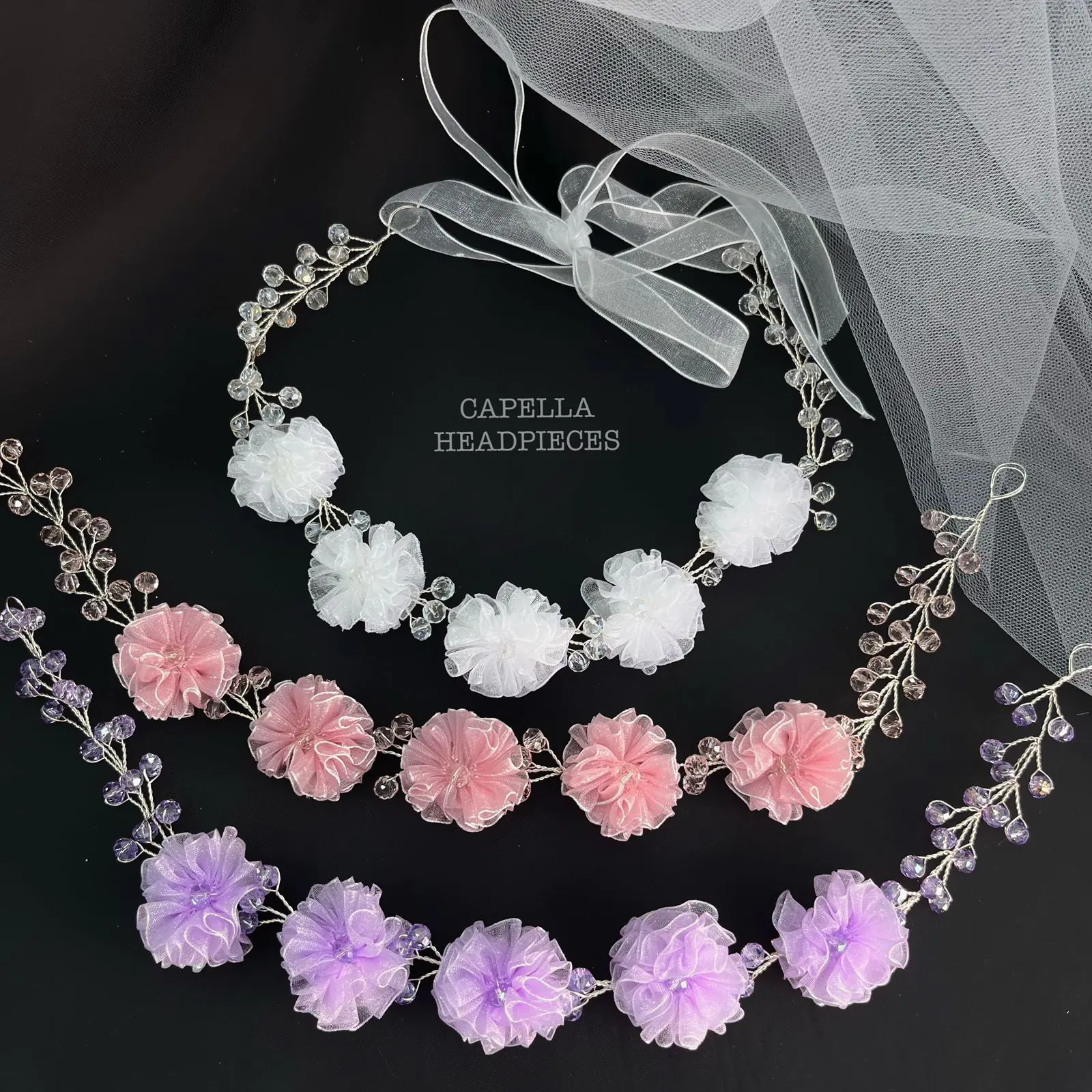 Tutu flower flexible headpiece