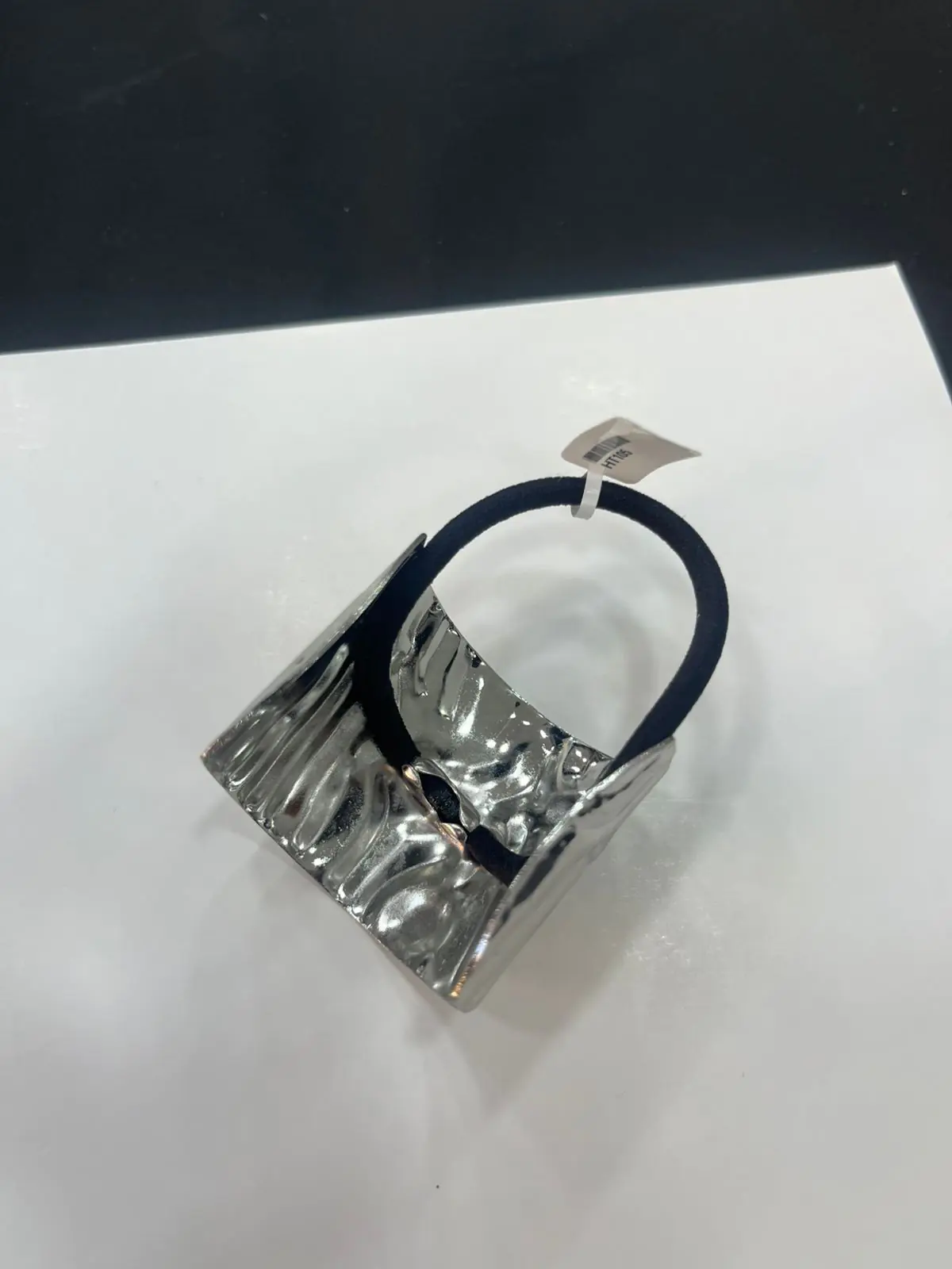 Hair cuff tie silver