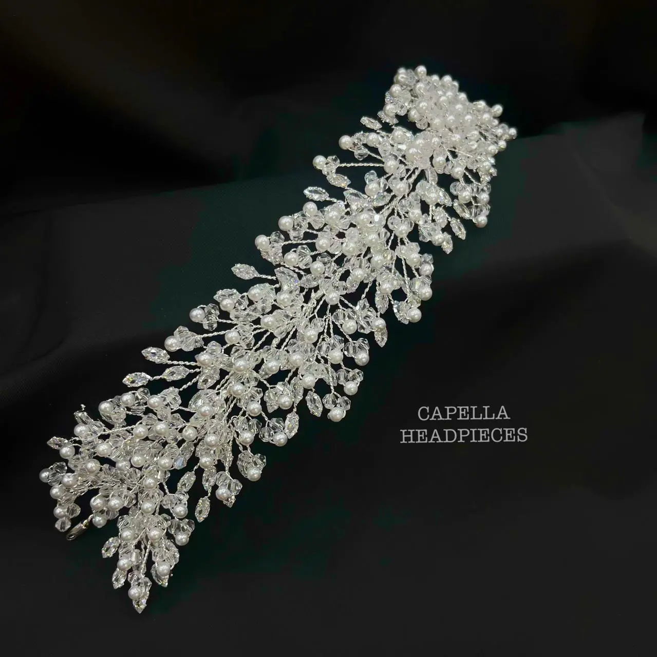 Alissa zircon off white pearl headpiece