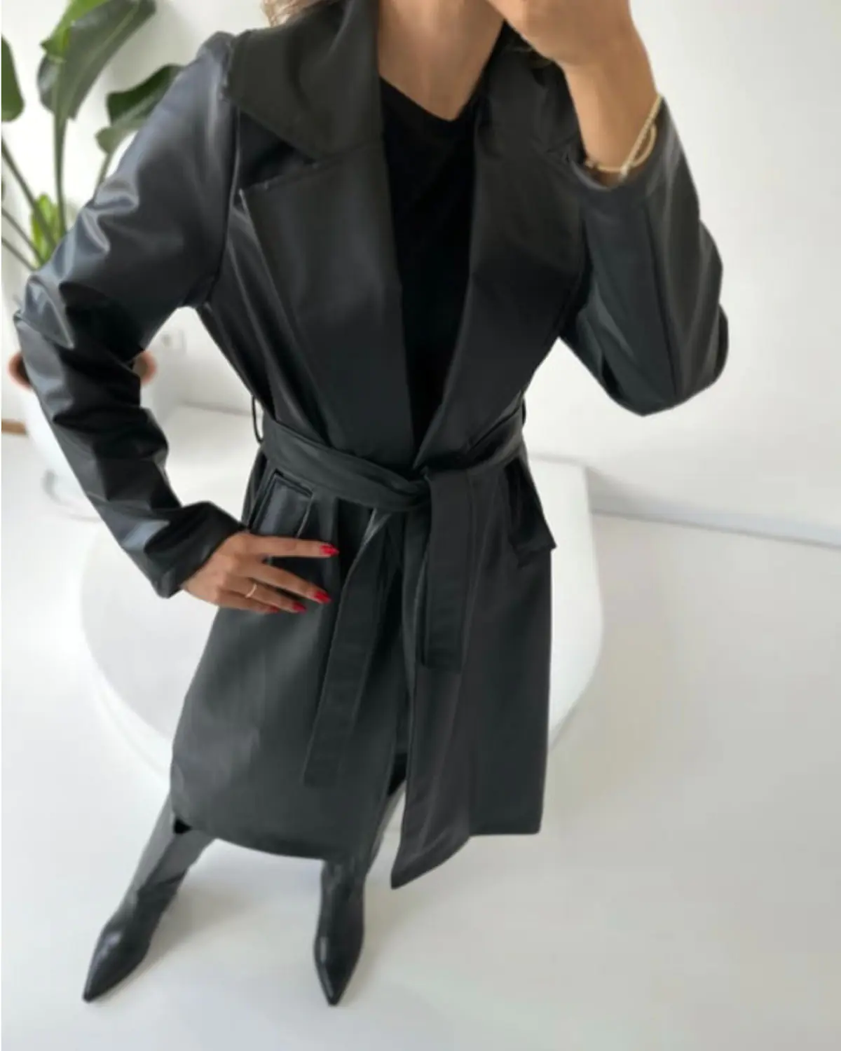 Gabriella Leather Jacket Peony Pour Elle